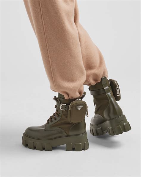 prada booties|Prada combat boots with pouch.